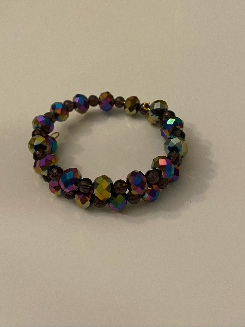 Multi-Color (Oil Slick) Faceted Beaded Wrap Bracelet - Picture 3 of 5